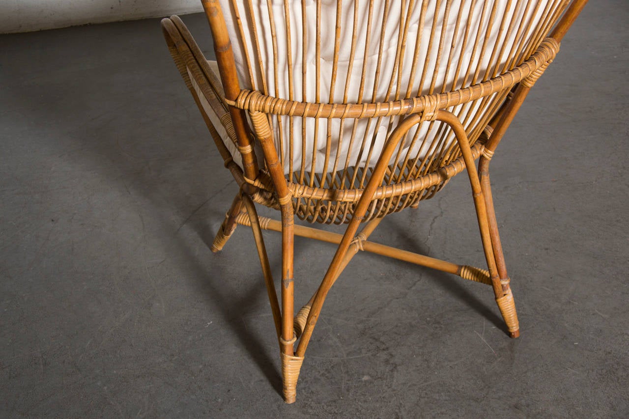 Dramatic Wingback Bamboo Lounge Chair 3