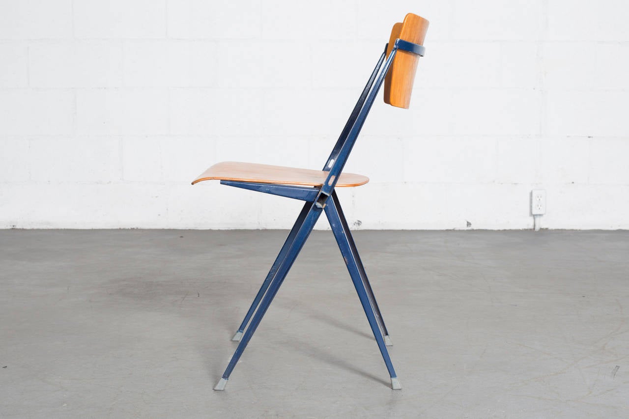 Dutch Set of Six Stacking Wim Rietveld Pyramid Chairs