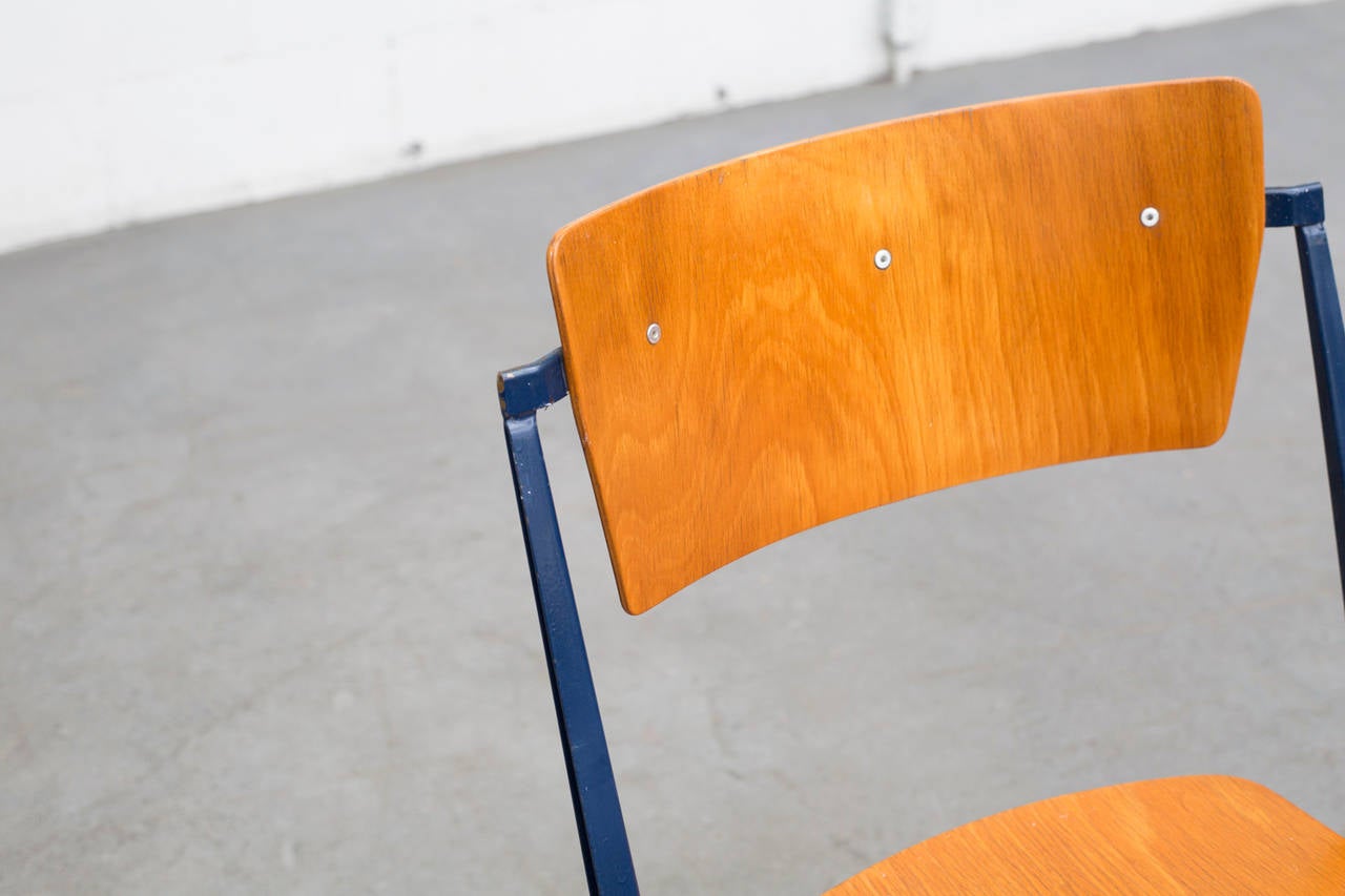 Mid-20th Century Set of Six Stacking Wim Rietveld Pyramid Chairs