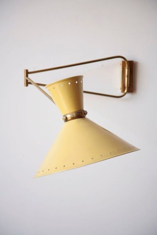 Brass Pierre Guariche 1950's French Wall Lamp