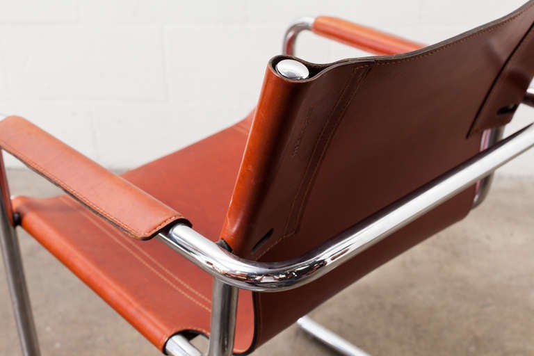 Mid-Century Modern Matteo Grassi Visitor Chair in Cognac Leather