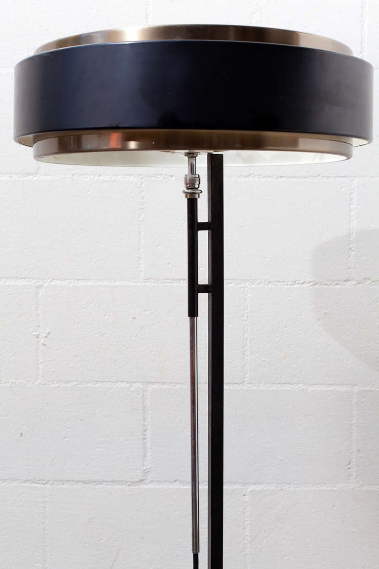 Dutch Hiemstra Black and Copper Floor Lamp