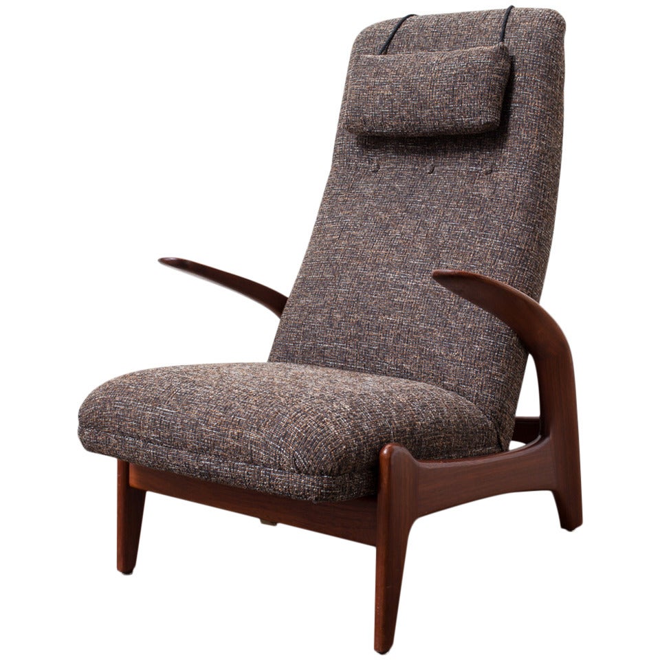 Scandinavian Lounge Chair with Penguin Style Armrests