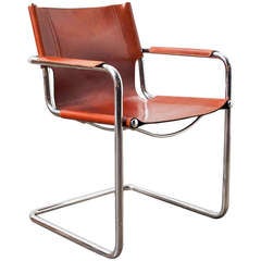 Matteo Grassi Visitor Chair in Cognac Leather