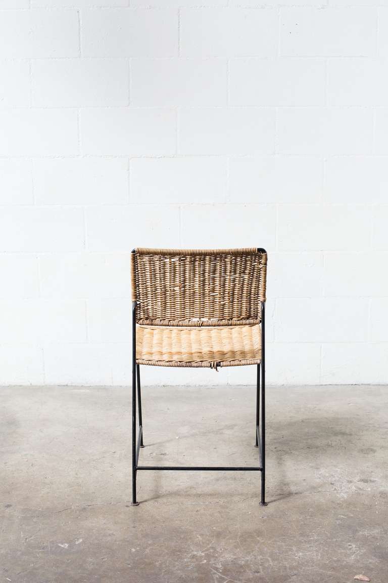 German Herta-Maria Witzemann Rattan and Wire Dining Chairs