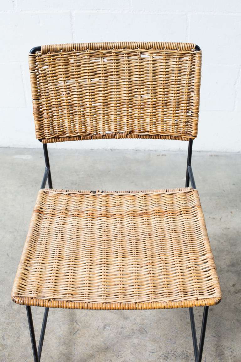 Herta-Maria Witzemann Rattan and Wire Dining Chairs 1