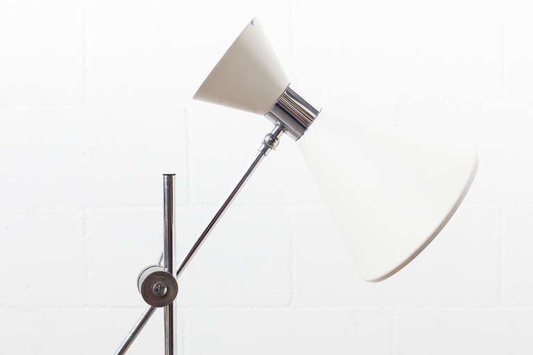 Dutch Stilnovo Style Double Headed Floor Lamp