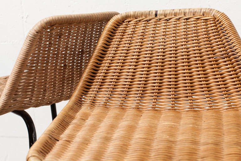 Charlotte Perriand Style Wicker Bar Stools 4