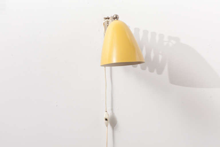 Mid-Century Modern Hala Zeist Style Yellow and White Accordion Wall Lamp