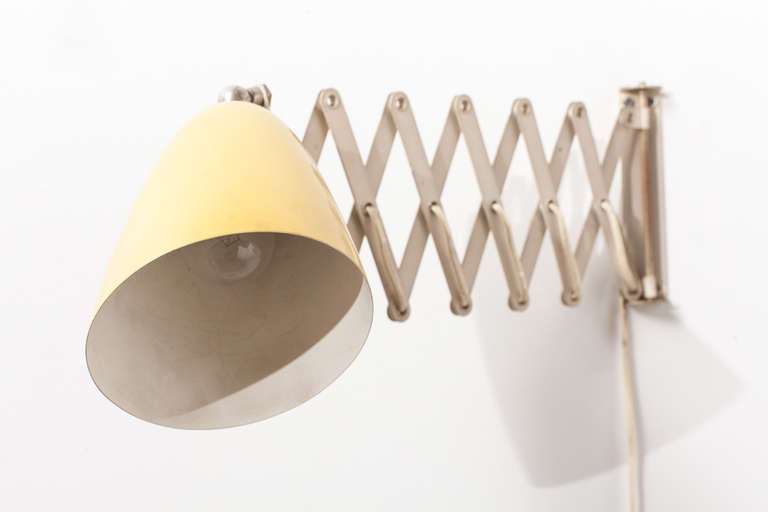 Hala Zeist Style Yellow and White Accordion Wall Lamp In Good Condition In Los Angeles, CA