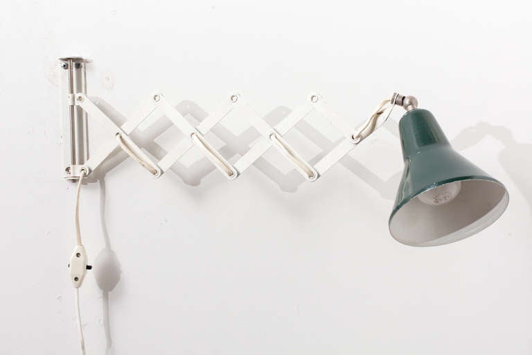 Dutch Scissor Lamp with Hunter Green Shade