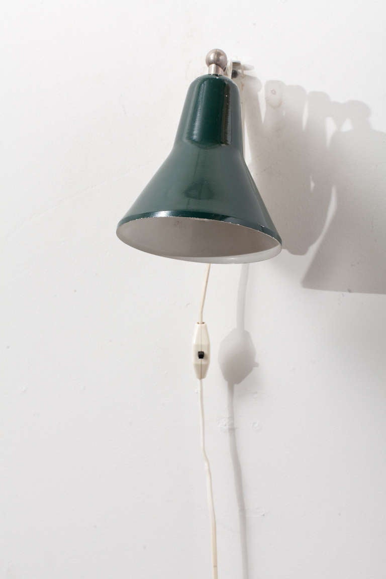 Metal Scissor Lamp with Hunter Green Shade