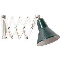 Scissor Lamp with Hunter Green Shade