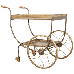 Brass Rolling Bar Cart