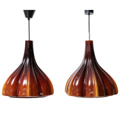 Fontana Arte Style Solid Glass Ceiling Lamps Vintage Fontana Arte Style Solid Glass Ceiling Lamps