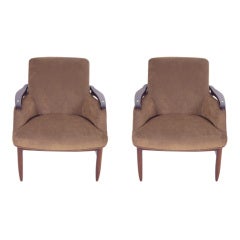 Pair Scandinavian Arm Chairs Pair Scandinavian Arm Chairs