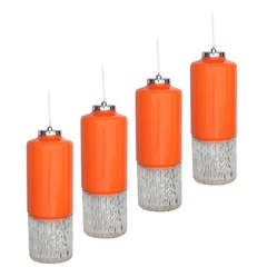 Blown Glass Cylinder Pendant Light Set