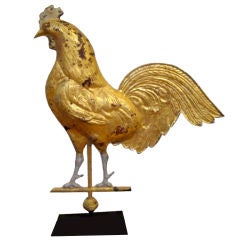 Antique Gilded Rooster Weathervane