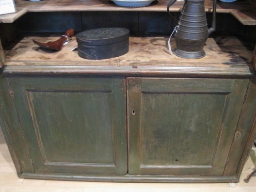 18th Century and Earlier Hudson Valley Cupboard in Green Paint