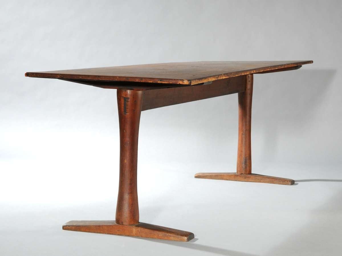 Rare Early American Trestle Table