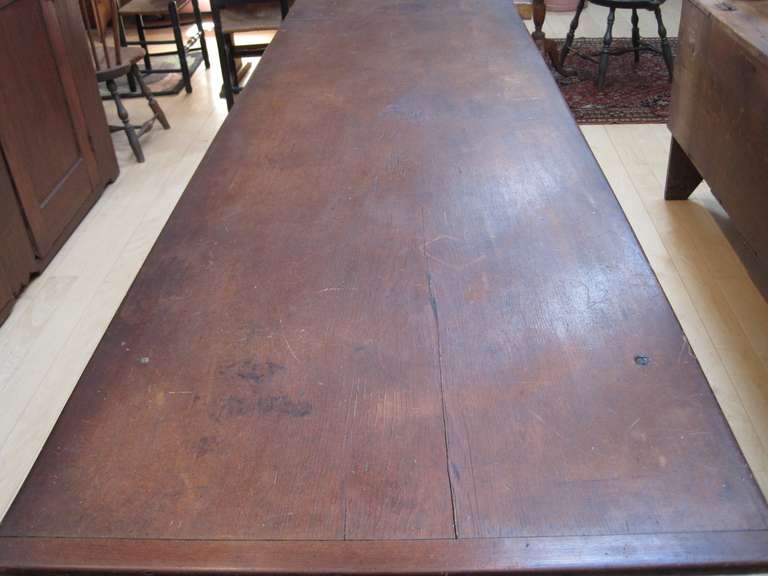 18th Century and Earlier Rare Early American Trestle Table