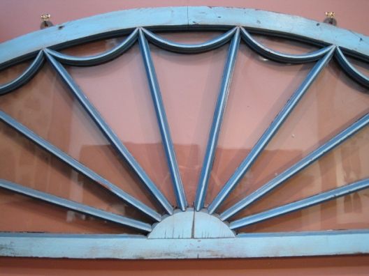 American Half-Round Window in Blue Paint