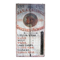 Used Folk Art Grocery Trade Sign