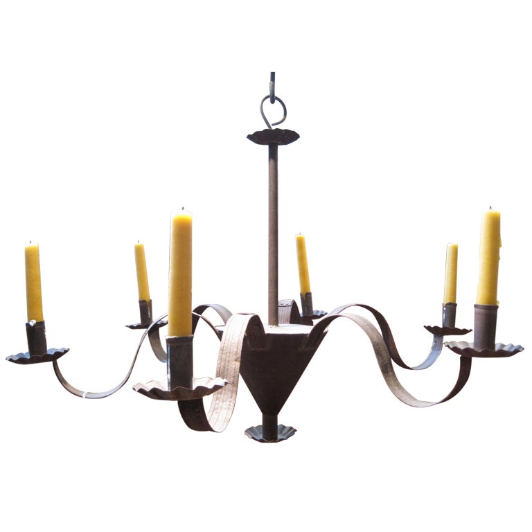 Antique Tin Chandelier at 1stDibs
