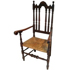 Antique William & Mary Banister-Back Armchair