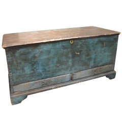 Chippendale Blanket Chest in Blue Paint