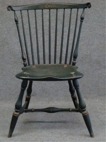 Fan Back Windsor side chair, stamped 