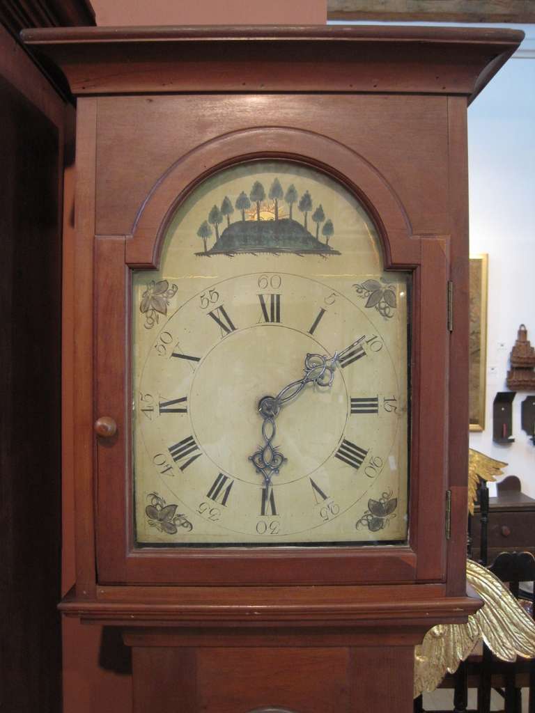 Cherry Tall Case Clock Roberts at 1stDibs