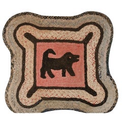 Hooked Rug With a Dog