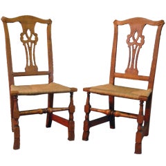 Pair of Transitional Chippendale Chairs