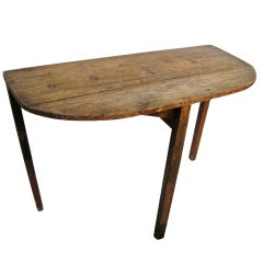 Antique Painted Demi-Lune Table