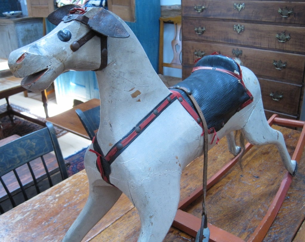 American Antique Folk Art Child's Rocking Horse