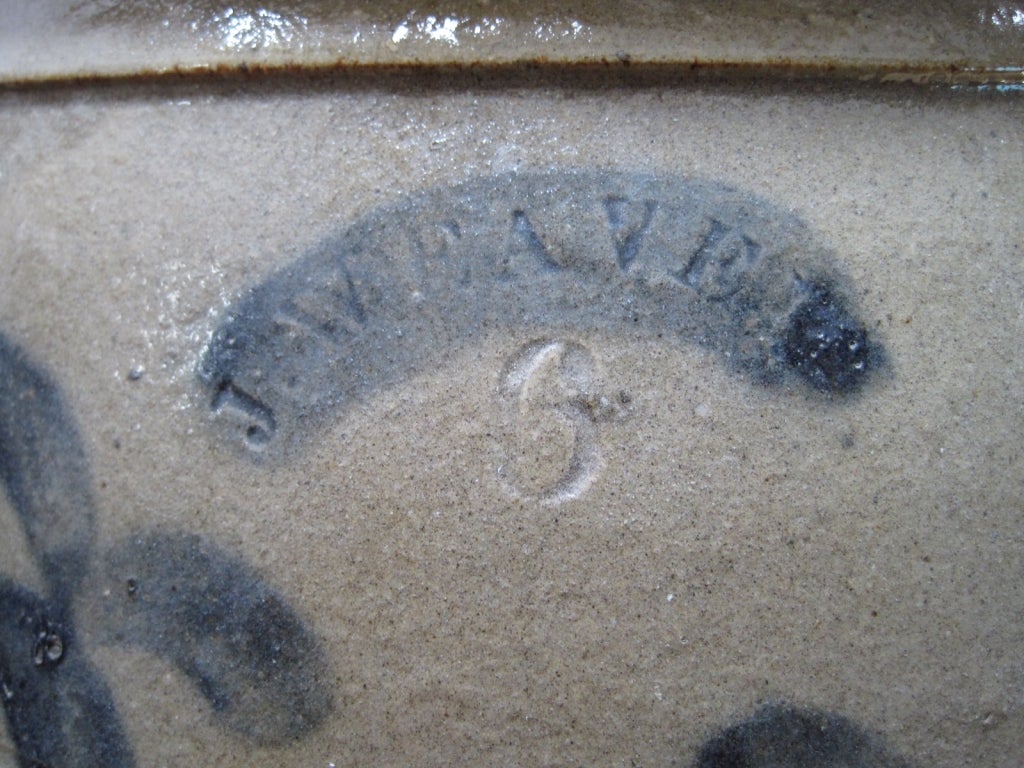 19th Century Large Decorated Stoneware Crock