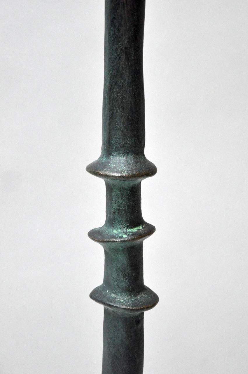 Art Deco Giacometti Style Cast Bronze Floor Lamp