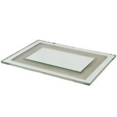 Art Deco Frosted and Mirrored Glass Vanity Tray by Jean Luce, France, circa 1930