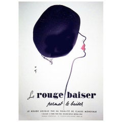 Rene GRUAU - Le Rouge Baiser - Affiche vintage d'origine
