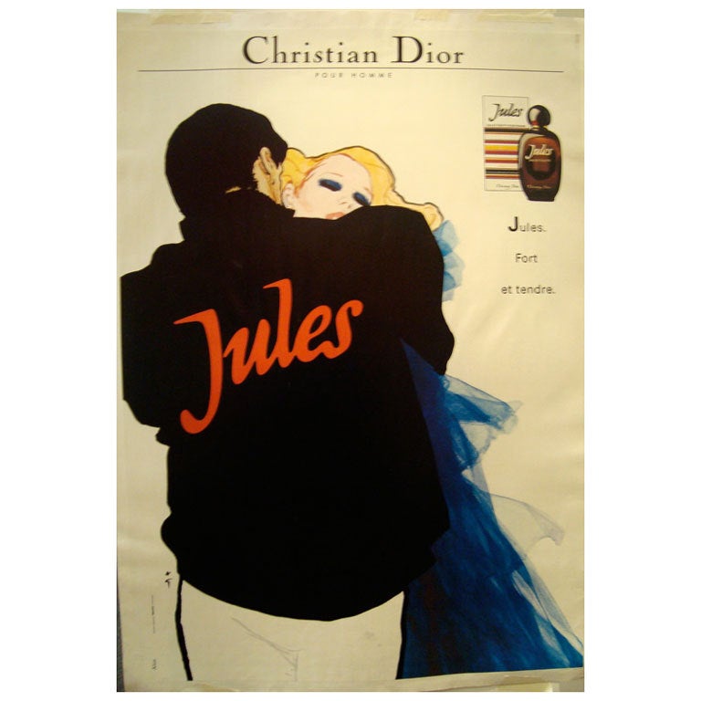 "Jules Christian Dior" by Rene GRUAU (Original vintage poster) For Sale
