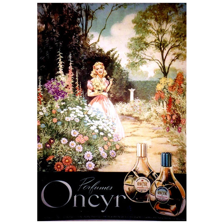 "Perfumes Oncyr" Original vintage poster For Sale