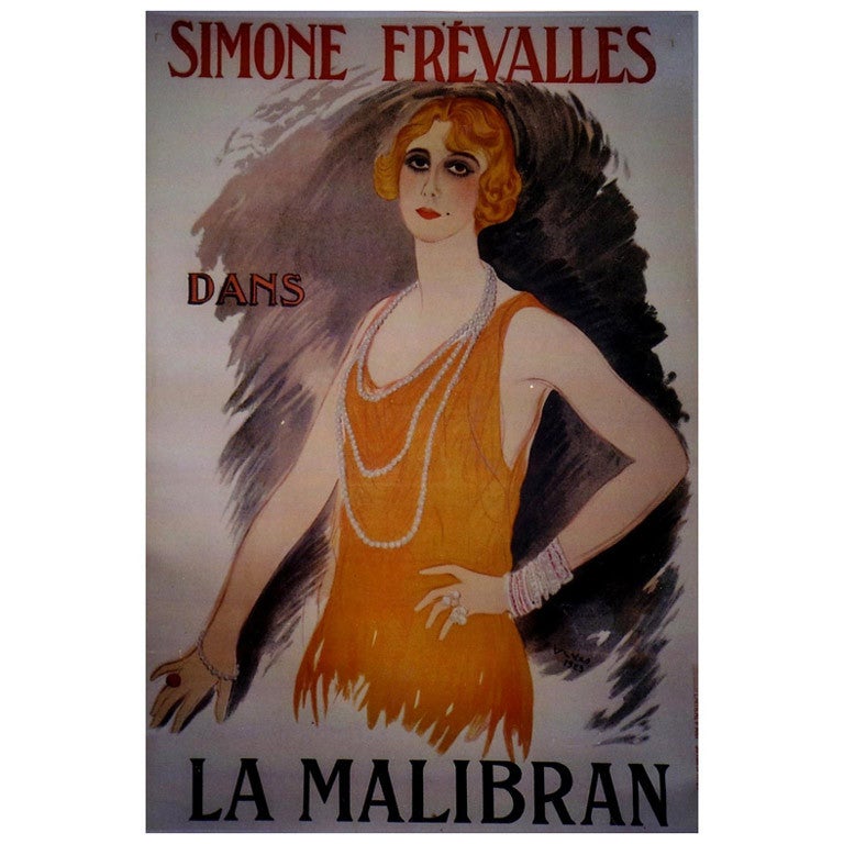 "Simone Frevalles La Malibran" Original vintage poster For Sale