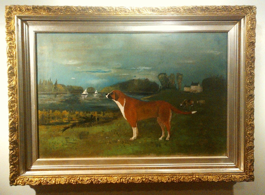 Memorial Painting Of A Beloved Dog, 19th century