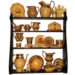 Collection Of 28 Pieces, English Yellow Glazed Earthenware
