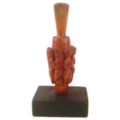 Carved cigarette holder with nude figures, early 20th century