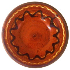 Exceptional American redware bowl