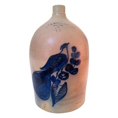 Antique The best paddletail bird jug, New York state.