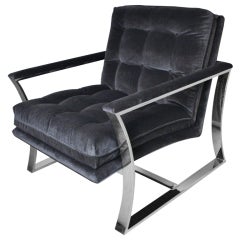 Milo Baughman Chrome Arm Chair