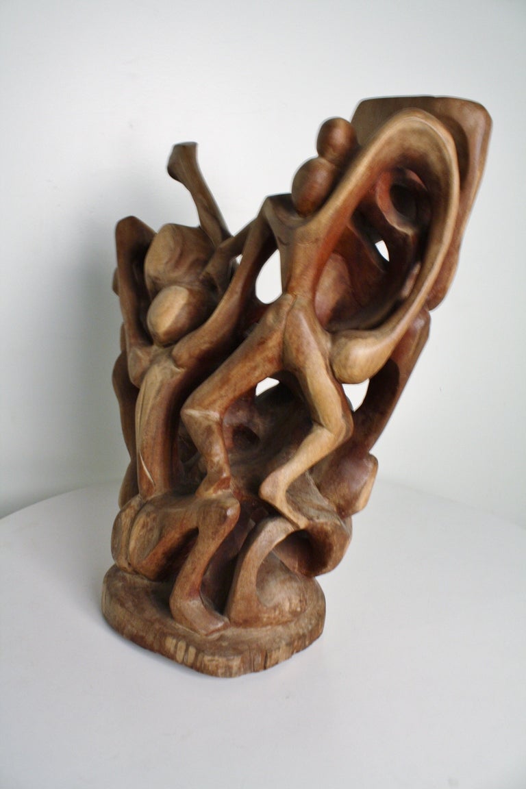 Large Figural Wood Sculpture For Sale at 1stdibs